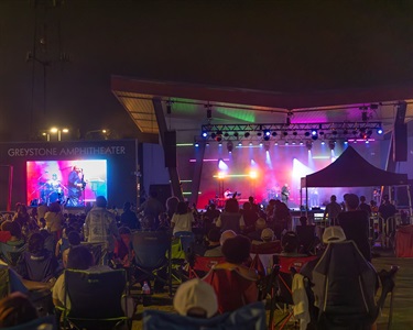 Gerald Albright on stage proving even the view from the back of the venue is good